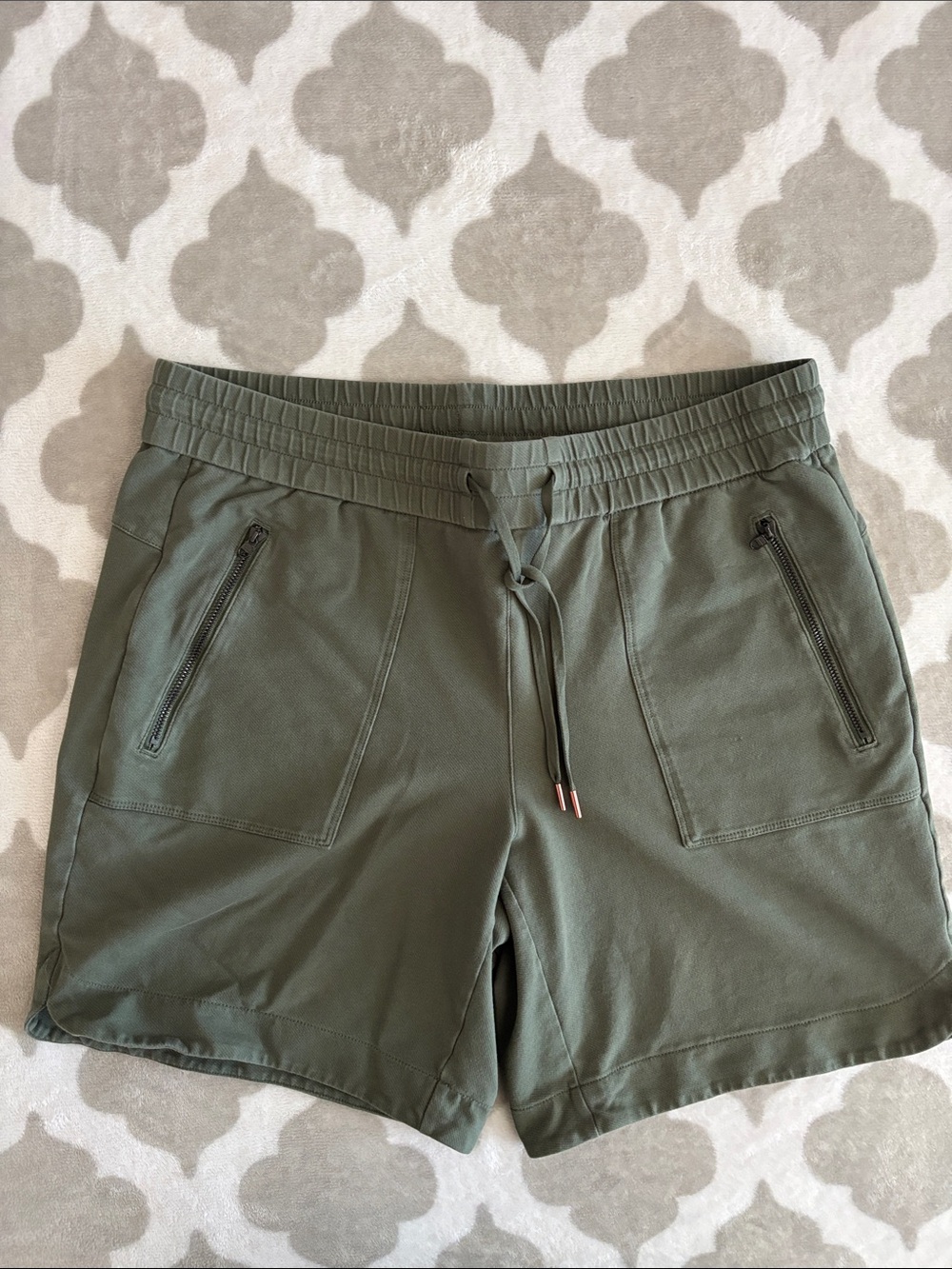 CALIA by Carrie Underwood Olive Green Zip Pocket Athletic Shorts